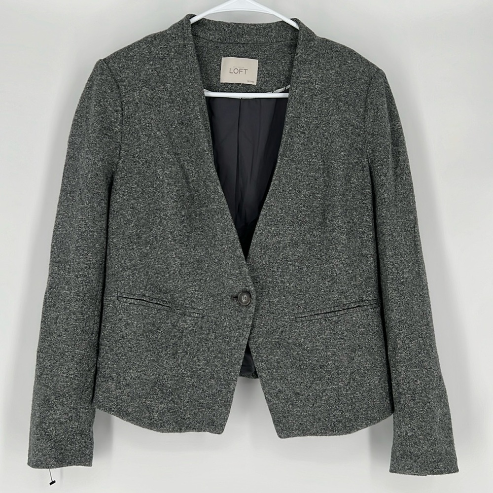 LOFT‎ PETITES GREY BLAZER